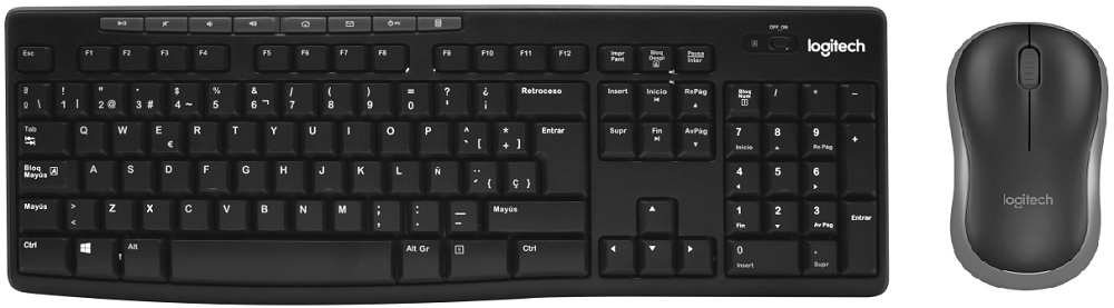 Teclado + Mouse Wireless Logitech MK270 - Negro (Español)